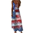 thumbnail image 1 of FAVIPT Robe Maxi Drapeau Américain pour Femmes Bretelles Spaghetti Col en V Robes Maxi Imprimé du 4 Juillet Robe Patriotique Été 2025 Rouge, TG, 1 of 5