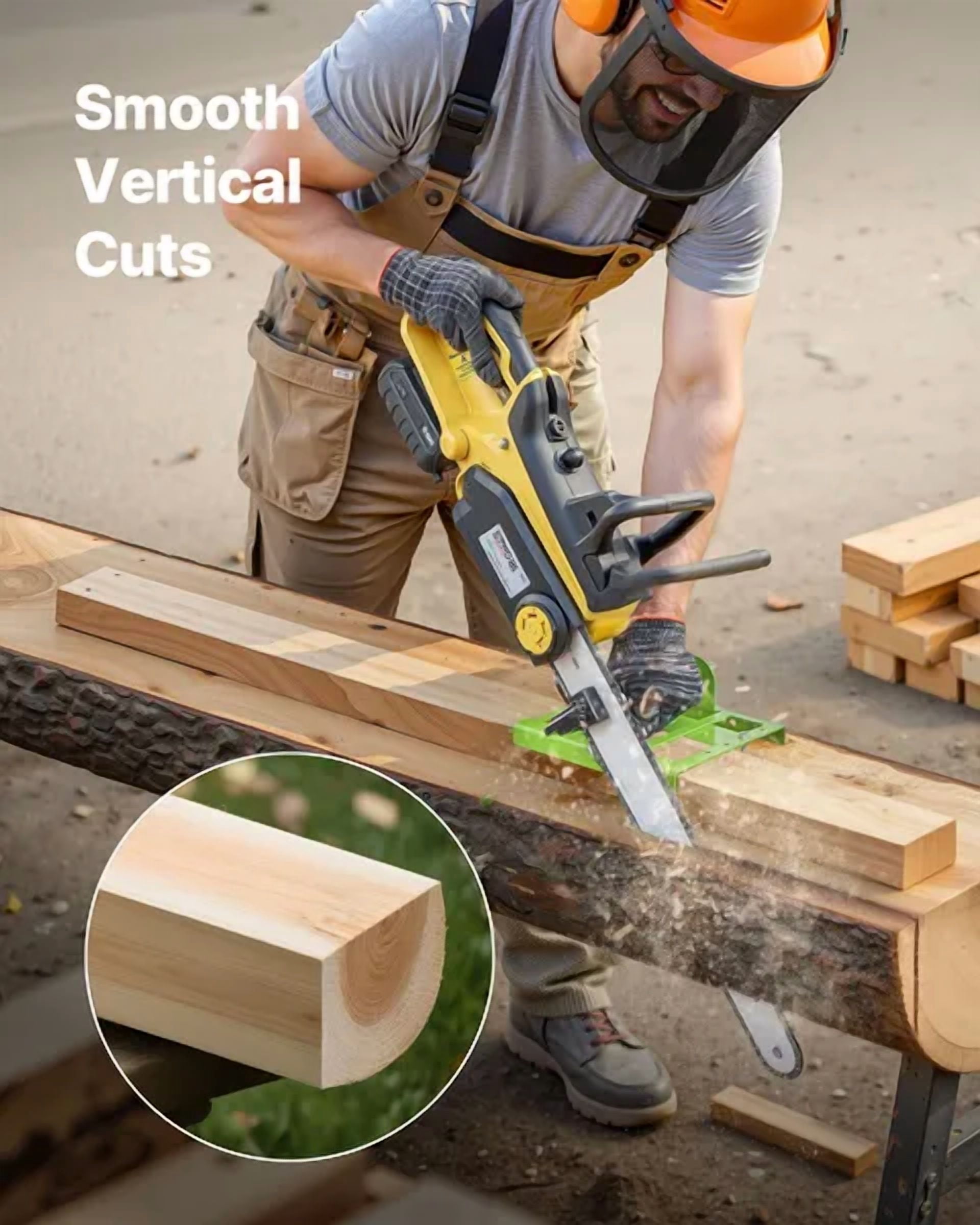 Adjustable Chainsaw Mill for Vertical Lumber Cutting,2-6 in Width,Portable Timber Attachment,Heavy Duty Cast Iron Tool for Woodworkers and Builders