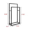 thumbnail image 4 of Toallero de Metal con 2 Niveles para Baño Toallas de Piso Soporte Independiente Grande para Toallas y Mantas Negro, 4 of 8