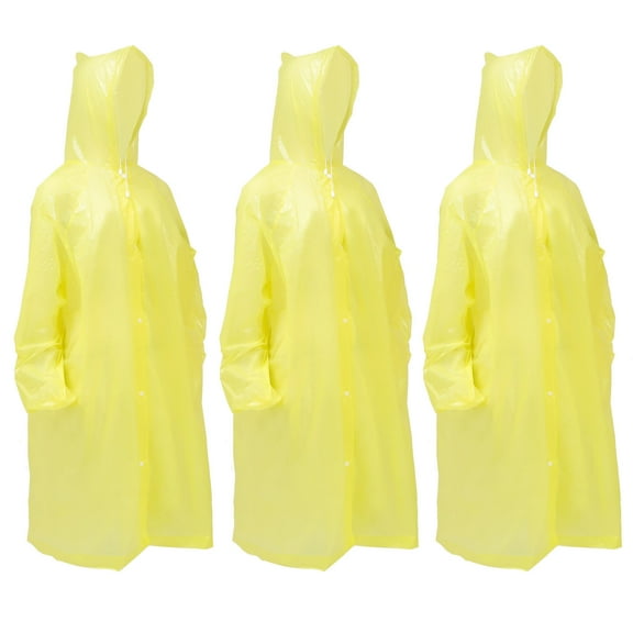 OATIPHO 3Pcs Protective Yellow Raincoat for Adults Quick Dry Outdoor Use