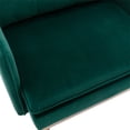 thumbnail image 3 of Velvet Accent Chair, Modern Tufted Upholstered Armchair with Rose Golden Metal Legs & Comfy Armrest and Backrest, Vintage Single Sofa Chaise Lounge Chair for Bedroom Living Room, Green, 3 of 7