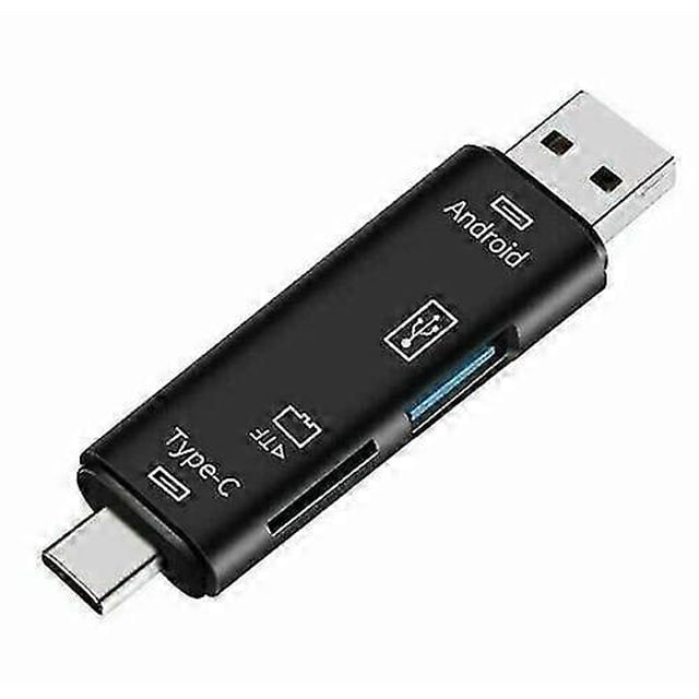 Lector de tarjetas de memoria OTG multifunción 5 en 1 USB 2.0 tipo C/USB/Micro USB/TF/SD, accesorios para teléfonos móviles