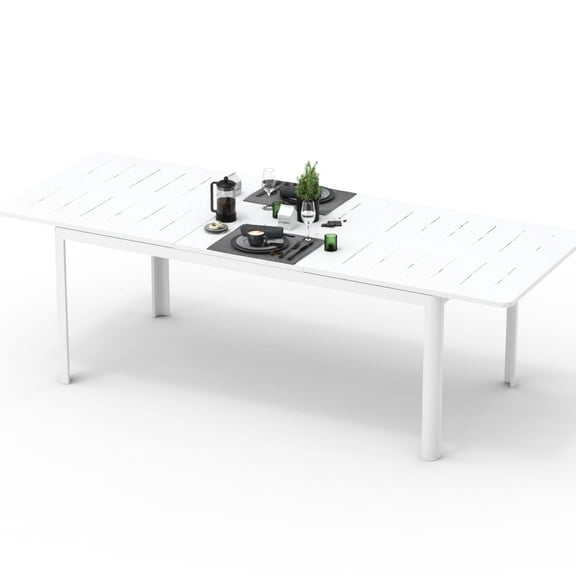 Weather - Resistant Aluminum Table / Expand for More Guests / Space - Efficient
