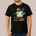 thumbnail image 2 of Halloween Ghost Skateboarding T-Shirt – Funny Spooky Skater Tee, 2 of 5