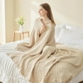 thumbnail image 3 of Jubilant  Easy Care Muslin Blanket Muslin Blanket Summer Couch Throw Lightweight Cotton Breathable Comfort Wrap for Bed Sofa Travel Holiday Use Easy Care, 3 of 8
