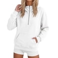 thumbnail image 3 of Half Zipper Women's Hoodie Comfort Sweatshirt Fall Sweatshirts Women Y2k Sweatshirt Hoodies Warm Hoodies Thin Sweatshirts Gym Sweaters for Women Hiking Sweater Women，White5，3XL, 3 of 5