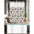 thumbnail image 6 of No Hook Cloth Fabric Shower Curtain with Snap in Liner, Vintage Coastal Waterproof Shower Curtains Set with See Through Top Window, Shell Conch Ocean Underwater Bath Curtains Shower 36"x78", 6 of 6