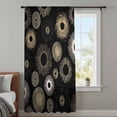 thumbnail image 4 of Geometric Black Sheer Curtains 63 Inches Long, Abstract Goldeb White Boho Circle Dot Light Filering Curtains, Breathable Simi Curtain Privacy Drapes for Living Room Bedroom Window Treatment, 4 of 9