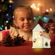 thumbnail image 5 of Casita de Cerámica Hueca, Adorno Navideño con Luz Led, Pequeño Regalo | Diseño de Copo de Nieve/Árbol de Navidad | Luz Amarilla Cálida | Funciona con Pila de Botón | Ideal para Un Sueño Reparador | E, 5 of 6