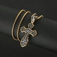 thumbnail image 2 of HZMAN Eastern Orthodox Cross Necklace for Men Women Religious Jesus Crucifix Byzantine Cross Christian Pendant Jewelry Gift, 2 of 6