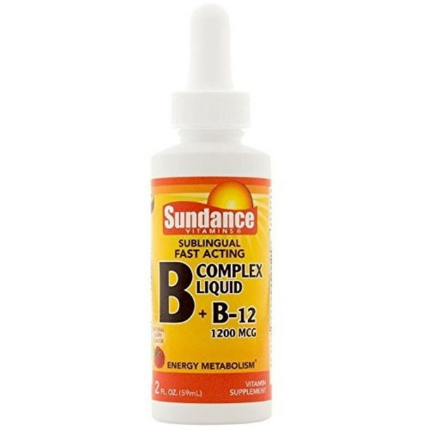 Sundance Vitamins, Sublingual Fast Acting B Complex + B12 Liquid, 1200