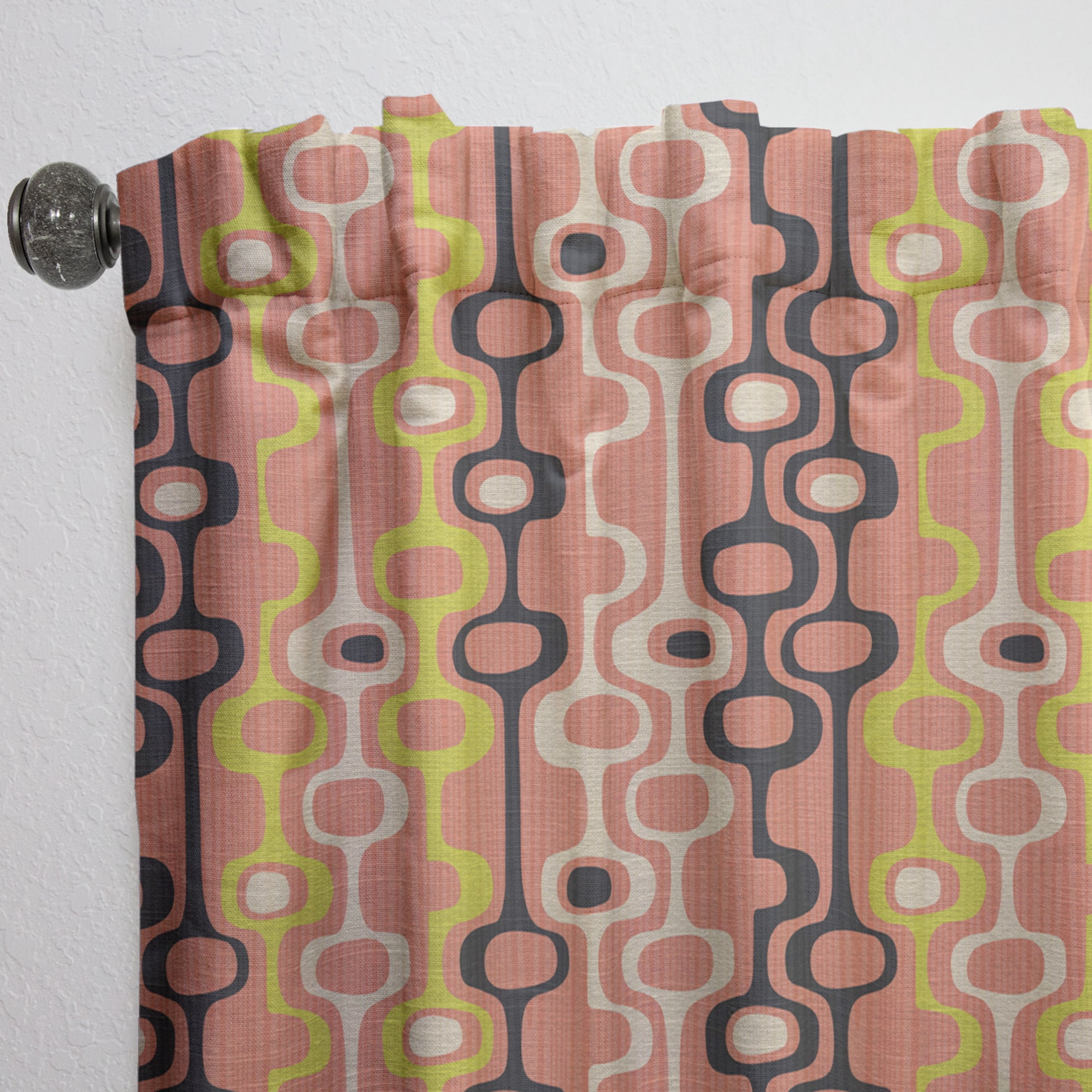 Designart 'Abstract Retro Design XIII' Mid-Century Modern Curtain Panel