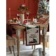thumbnail image 4 of Christmas Truck Cotten Linen Table Runners 71 inches Long, Red Buffalo Plaid, Non-Slip Burlap Table Cloth Runner for Home/Dining/Wedding/Party/Holiday, Farmhouse Christmas Theme Table Decorations, 4 of 5