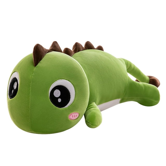 Muñeco de dinosaurio de ojos grandes, muñeco de dinosaurio suave, almohada de peluche para niños