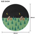 thumbnail image 6 of Green Bigfoot and Campfire Pattern Round Tablecloth 60"x60",Wrinkle Wipeable Table Cloth for Kitchen Dining Room Picnic Patio Party, 6 of 6