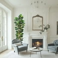 thumbnail image 2 of 7FT Artificial Fiddle Leaf Fig Tree - Faux Rubber Tree with White Pot - Tall Fake Floor Plant with 107 Leaves - Artificial Plant for Home Decor Indoor Office Living Room, 2 of 7