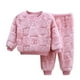 thumbnail image 1 of Gibobby Conjunto de Bebé A Niño Conjunto de dos piezas cálido y difuso para niñas, ropa de casa jacquar para niños, pijamas de bebé y forro polar para niños(Rosa,12-18 Months), 1 of 3