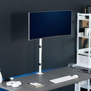 White Single Monitor Desk Mount Extra Tall Adjustable Stand for up to 32 Screen