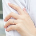 thumbnail image 2 of Sterling Silver Diamond Ring Korean Style Wedding Band Half Length Index Finger Ring Individually Packed Rose, 2 of 2