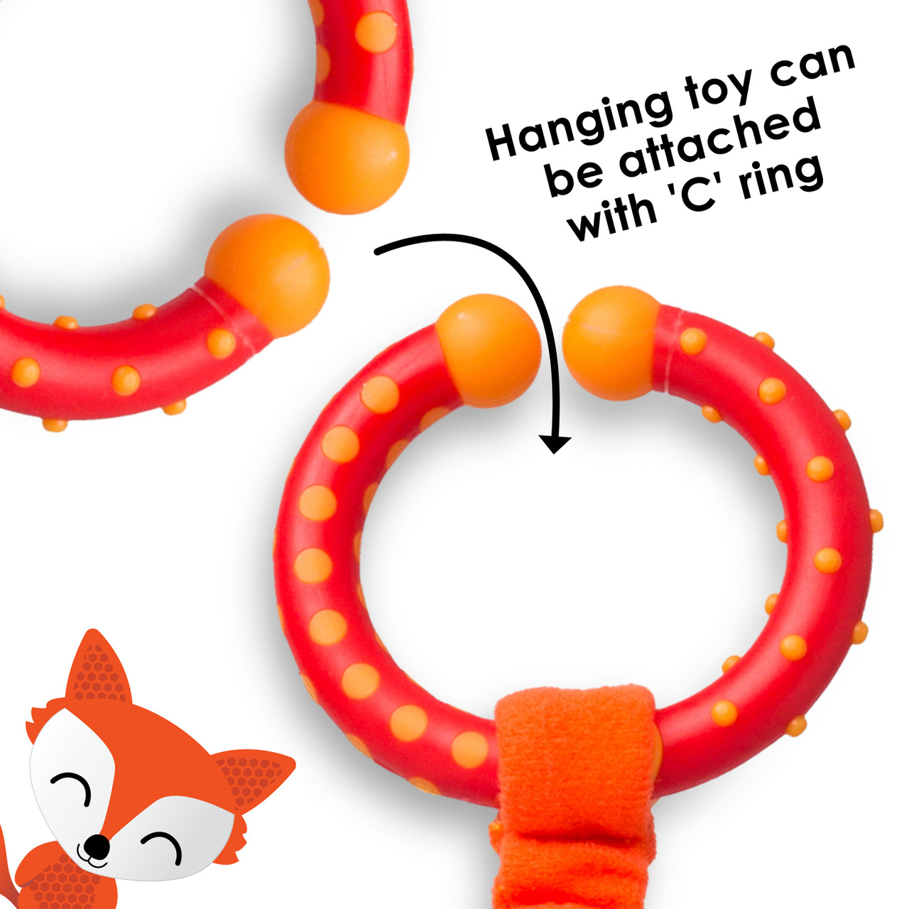 Diono Baby Harness Straps & Character Toy, 2 Pack Shoulder Pads, Fox