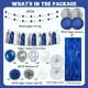 thumbnail image 2 of Set de decoración de fiesta azul marino, blanco y plata, 46 piezas, 2 of 7