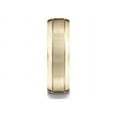 thumbnail image 6 of Benchmark� 18k Gold 7mm Comfort-fit Satin-finished High Polished Beveled Edge Carved Design Wedding Band Ring, 6 of 9