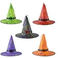 thumbnail image 3 of Gallickan Witch Hats for Girls, Halloween Witches Hats, Womens Girls Witch Hat, Halloween Decoration for Garden Yard Indoor Outside Party Decor, Green, 3 of 3