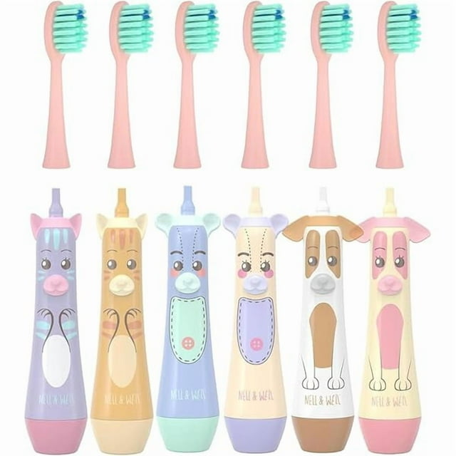 wonima02 6 Pieces Replacement Toothbrush Heads for NW010/NW-006/NW-007 Sonic Electric Toothbrush - Pink Head