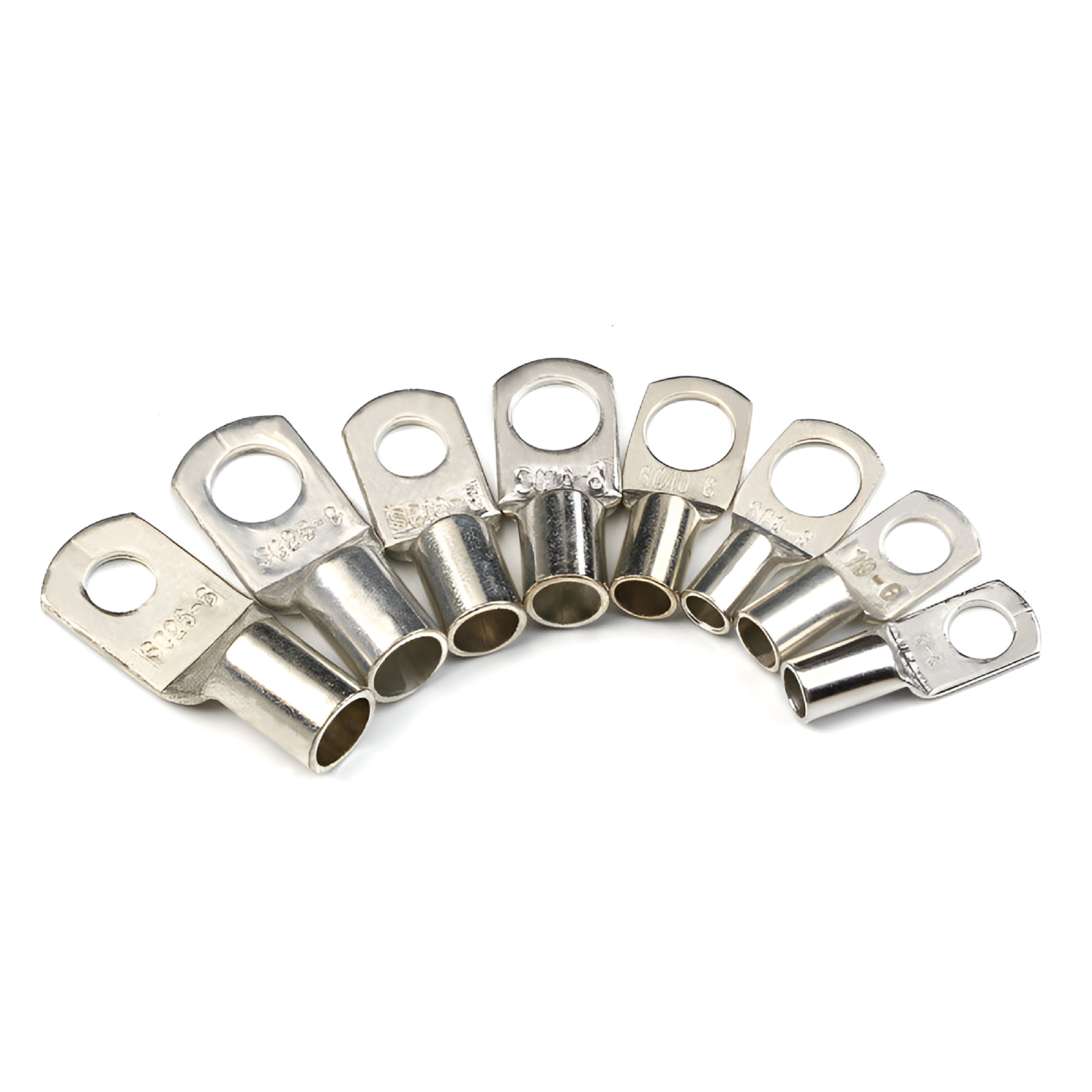 GJX 100pcs Terminal Connectors, Ring Terminals Connectors, Battery Cable Ends Kit, Peephole Copper Tube Terminal SC Terminal Block
