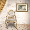 thumbnail image 3 of Martinus Schouman 24x19 Gold Ornate Framed and Double Matted Museum Art Print Titled - Shipwreck of Two Ships, One of Which is Under American Flag, on a Dune Coast (1780 - 1848), 3 of 4