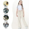thumbnail image 4 of Rolanko Parachute Pants for Girls Y2K Cargo Trousers with Pockets Harajuku Jogger Pants, 4 of 7
