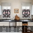 thumbnail image 4 of Pioneer Kitchen Curtains and Valance Set 24 Inch Tier Rose Plant Leaves Flowers Garden Curtains Small Drapes for Cafe Living Room Bathroom Farmhouse 3 Pieces Set Rod Pocket, 4 of 6