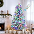 thumbnail image 1 of SHareconn 6ft Prelit Snow Flocked Artificial Holiday Christmas Tree with Remote (2025 Upgraded), 330 Pre-Lit Multi-Color RGB Lights, Full Snow Branch Tips for Home, Office, Xmas Decoration, 6 FT, 1 of 7