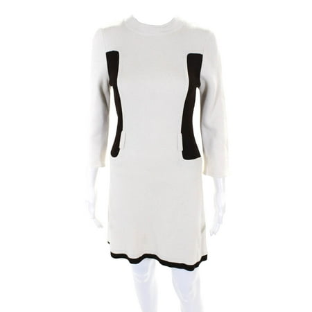 

Pre-owned|Alice + Olivia Women s Long Sleeve Color Block Sweater Dress White Size S