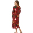 thumbnail image 2 of DISNIMO Christmas Tree Print Women's Long Sleeve Nightgown Soft Ladies Sleep Shirt Full Length Sleepwear Long Sleepshirts, L, 2 of 8