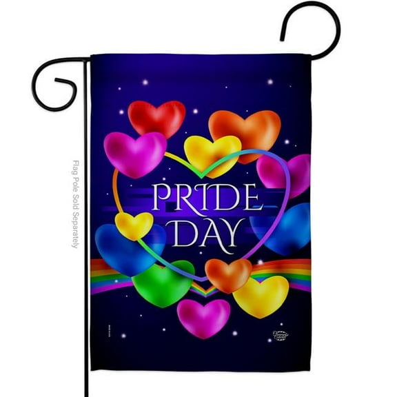 Ornament Collection G192601-BO My Heart Pride Support 13 x 18.5 in. Double-Sided Decorative Vertical Garden Flags for House Decoration Banner Yard Gift