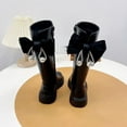 thumbnail image 3 of LYHao Stylish Girls Long Boots Classic British Design With Bow Detail Soft Sole Comfortable Riding Boots For Toddler And Big Kids Casual Winter Footwear ,Girls Boots Sizes 9.5 Black(3.5-4 Years), 3 of 4