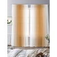 thumbnail image 4 of Burnt Orange White Ombre Semi Sheer Curtains 96 Inch Length 2 Panels Set,Modern Abstract Art Farmhouse Gradient Sheer Kitchen Curtain Privacy Window Curtain for Living Room Bedroom Rod Pocket Drapes, 4 of 7