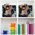 thumbnail image 7 of Floral Bird Pattern Storage Basket with Handles Collapsible Storage Bins Canvas Fabric Storage Organizer for Shelves Closet Bedroom Living Room 1Pack Decor Gifts, 7 of 7