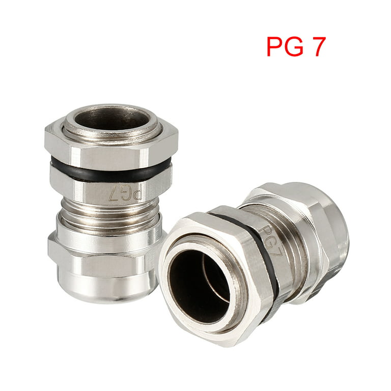 6Pcs PG7 Cable Gland Metal Waterproof Wire Glands Joints for 3mm-6.5mm Dia  Range 