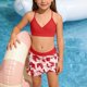 thumbnail image 1 of Traje de baño de 2 piezas para mujer, trajes de baño para mujer, traje de baño para niñas CUHK Princesa remojándose en aguas termales, traje de baño bikini de poliéster para niñas, 1 of 7