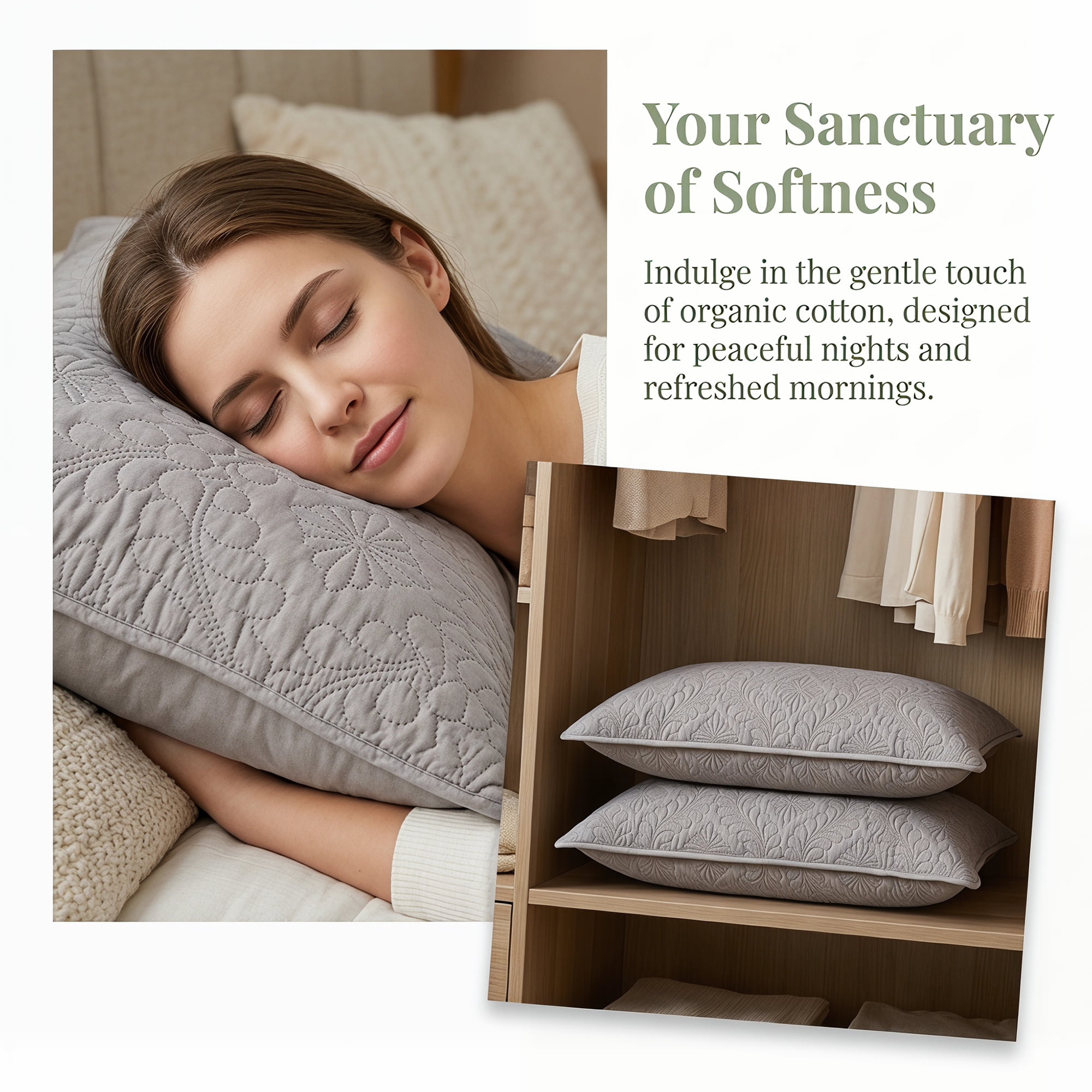 Unique Bargains Pillow Protectors with Envelope Standard Breathable Cotton Covers Gray