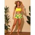 thumbnail image 5 of DARING DIVA Drawstring Bikini Sets Tropical Print Bathing Suits S Yellow, 5 of 6