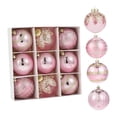 thumbnail image 3 of 9 adornos navideños de bolas brillantes, decoración colgante navideña surtida de 7,6 cm (3 pulgadas), irrompibles para jardín, , conciertos de Rosa, 3 of 8