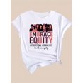 thumbnail image 3 of Camiseta del Día de la Igualdad de la Mujer [Duradera] - Top informal blanco de moda con estampado de empoderamiento de mujeres negras, cuello redondo y manga corta, algodón, lavable a máquina, top de, 3 of 7