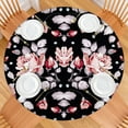 thumbnail image 1 of Botanical-Inspired Elastic Tablecloth for Round Table, Polyester Material with Water-Resistant Finish, Fits 44-52 Inch, Perfect for Home or Picnic, 1 of 6