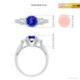 thumbnail image 5 of Angara Natural 0.9 Ct. Tanzanite with Diamond Classic Ring in 14K White Gold for Women (Ring Size: 12), 5 of 10
