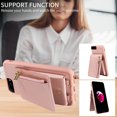 thumbnail image 3 of Feishell for iPhone 7 Plus/iPhone 8 Plus Crossbody Wallet Phone Case with Hand Strap & Shoulder Strap,Premium PU Leather RFID Blocking Card Slots Zipper Pocket Back Purse Kickstand Phone Case,Rosegold, 3 of 12