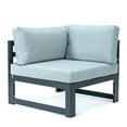thumbnail image 6 of LeisureMod Chelsea 6-Piece Patio Conversation Set Outdoor Sectional Sofa Set Black Aluminum With Cushions in Light Gray, 6 of 7