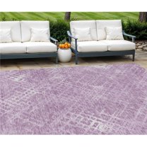 HomeRoots 588320 9 x 12 ft. Geometric Washable Indoor & Outdoor Rectangle Area Rug, Lavender, Purple & Ivory